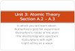 Unit 3: Atomic Theory Section A.2 – A.3