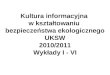 Kultura informacyjna  w kształtowaniu  bezpieczeństwa ekologicznego UKSW 2010/2011 Wykłady I - VI