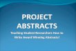 PROJECT ABSTRACTS