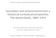 Ascription and achievement from a historical contextual perspective The Netherlands, 1887-1941