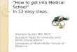 “How to get into Medical School” In 12 easy steps