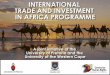 The International Trade and Investment in Africa Programme has the following components: