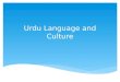 Urdu Language and Culture