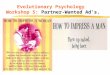 Evolutionary Psychology  Workshop 5: Partner-Wanted Ad’s