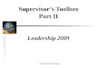 Supervisor’s Toolbox Part II