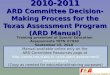 2010-2011 ARD Committee Decision-Making Process for the Texas Assessment Program (ARD Manual)