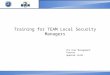 Training for TEAM Local Security Managers