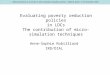 Evaluating poverty reduction policies in LDCs The contribution of micro-simulation techniques