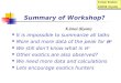 Summary of Workshop?