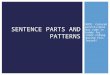 Sentence Parts and Patterns