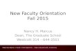 New  F aculty Orientation Fall 2014