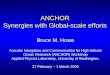 ANCHOR Synergies with Global-scale efforts