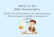 What To Do With Remainders