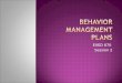 Behavior Management Plans