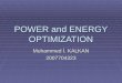 POWER and ENERGY OPTIMIZATION