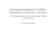 Emerging Modules for ESMs: Atmospheric chemistry / Aerosols