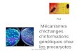 Mécanismes  d’échanges  d’informations  génétiques chez  les procaryotes