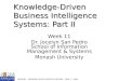 Knowledge-Driven Business Intelligence Systems: Part II