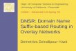 DNSR: D omain  N ame  S uffix-based  R outing in Overlay Networks