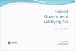 Federal Government Lobbying Act