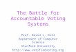 The Battle for Accountable Voting Systems