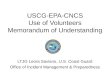 USCG-EPA-CNCS Use of Volunteers Memorandum of Understanding