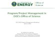 Program/Project Management in DOE’s Office of Science