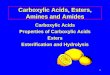 Carboxylic Acids, Esters, Amines and Amides