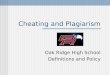Cheating and Plagiarism