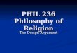 PHIL 236 Philosophy of Religion
