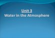 Unit 3  Water  in the Atmosphere