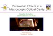 Parametric Effects in a Macroscopic Optical Cavity