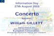 Information Day 27th August 2003 Concerto