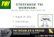 Statewide TBI  Webinar: Issues Impacting Youth with TBI