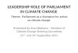 Presented by Sisa Njikelana – Member of Climate Change Steering Committee