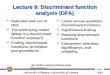 Lecture 9: Discriminant function analysis (DFA)