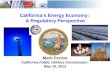 California’s Energy Economy:  A Regulatory Perspective