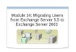 Module 14: Migrating Users from Exchange Server 5.5 to Exchange Server 2003