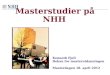 Masterstudier på NHH