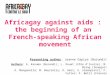 Africagay against aids :  the beginning of an  French-speaking African movement