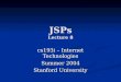JSPs Lecture 8