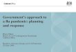 Government’s approach to a flu pandemic: planning and response Bruce Mann