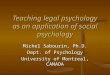 Teaching legal psychology as an application of social psychology