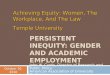 PERSISTENT INEQUITY: GENDER AND ACADEMIC EMPLOYMENT