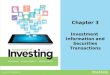Chapter 3 Investment  Information and Securities Transactions