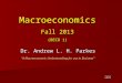 Macroeconomics Fall 2013 (BECO 1)