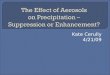 The Effect of Aerosols  on Precipitation –  Suppression or Enhancement?