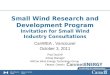 Small Wind Research and Development Program Invitation for Small Wind Industry Consultations