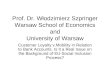 Prof. Dr. Włodzimierz Szpringer Warsaw School of Economics and University of Warsaw