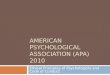 American Psychological Association (APA) 2010